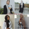 Hot Selling plain color tassel wrinkle crimple women crinkled plain Shawls scarf viscose muslim cotton crinkle hijab